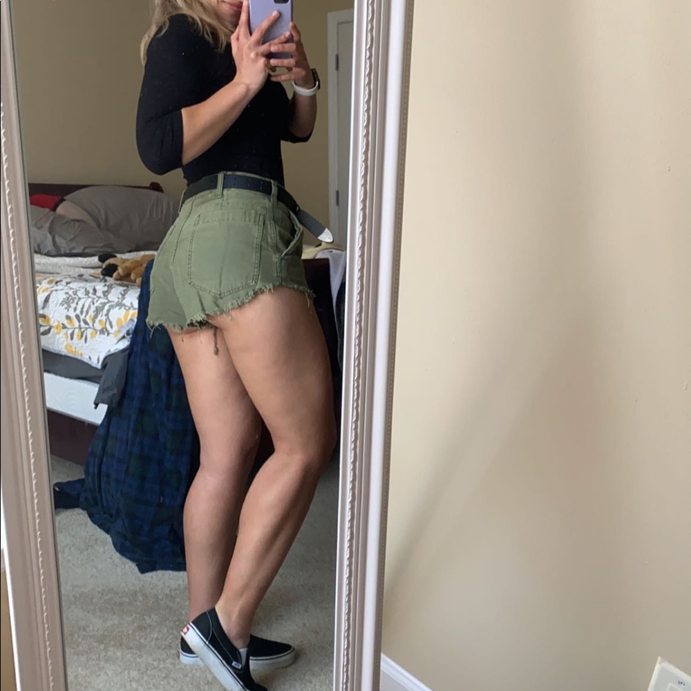 Free People Military Green Shorts